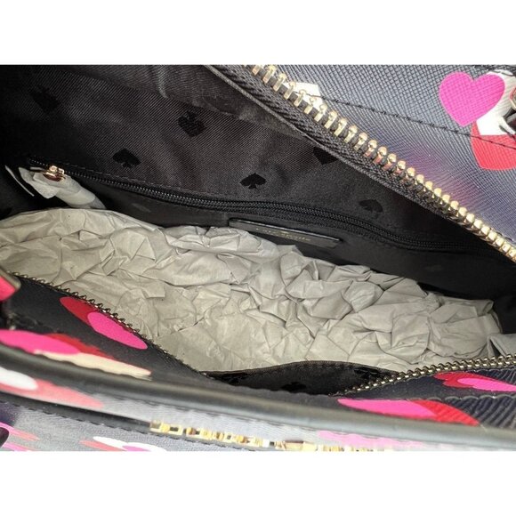 Kate Spade Satchel Staci Medium Satchel Heart Print Black Multi - Picture 11 of 12